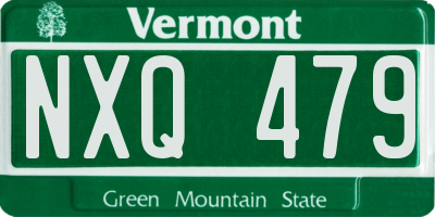 VT license plate NXQ479