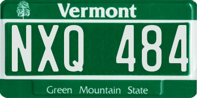 VT license plate NXQ484