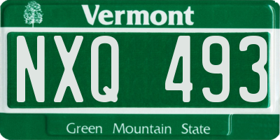 VT license plate NXQ493