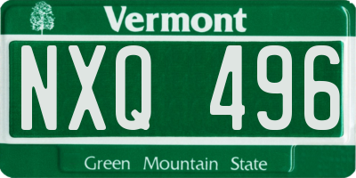 VT license plate NXQ496