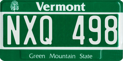 VT license plate NXQ498