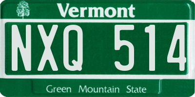 VT license plate NXQ514