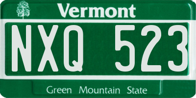 VT license plate NXQ523