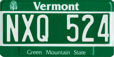 VT license plate NXQ524