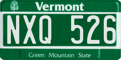 VT license plate NXQ526
