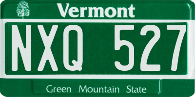 VT license plate NXQ527