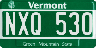 VT license plate NXQ530
