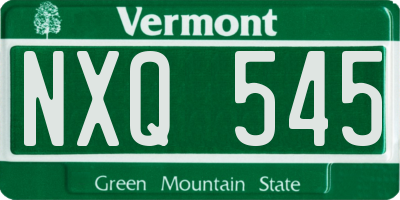 VT license plate NXQ545