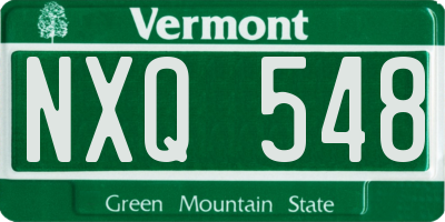 VT license plate NXQ548