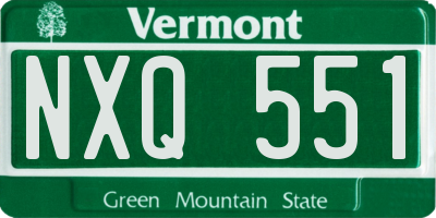 VT license plate NXQ551