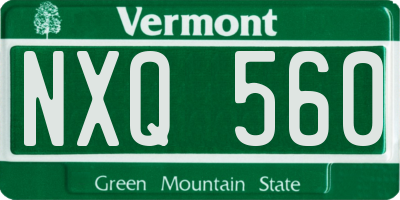 VT license plate NXQ560