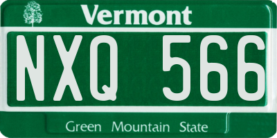 VT license plate NXQ566