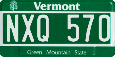 VT license plate NXQ570