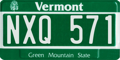 VT license plate NXQ571