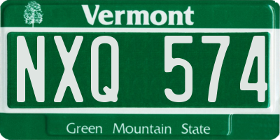 VT license plate NXQ574