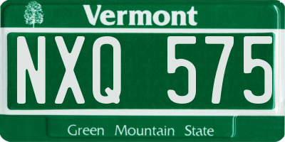 VT license plate NXQ575