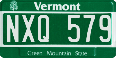 VT license plate NXQ579