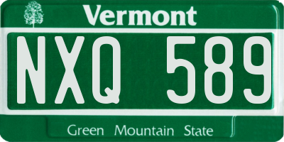 VT license plate NXQ589