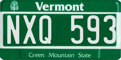 VT license plate NXQ593