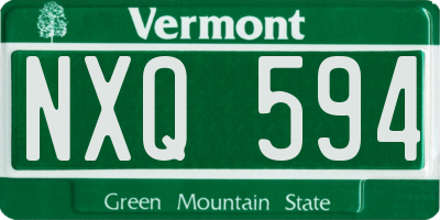 VT license plate NXQ594