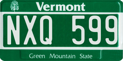 VT license plate NXQ599