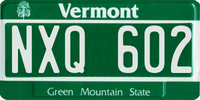 VT license plate NXQ602