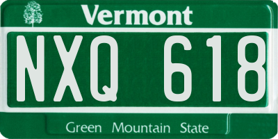 VT license plate NXQ618