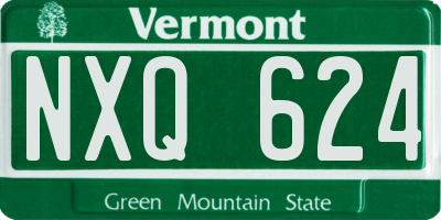 VT license plate NXQ624