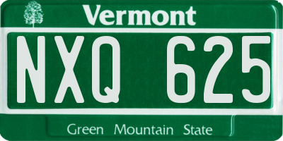 VT license plate NXQ625