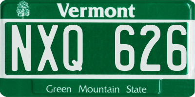 VT license plate NXQ626