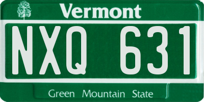 VT license plate NXQ631