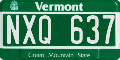 VT license plate NXQ637
