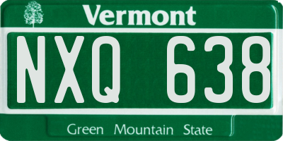 VT license plate NXQ638