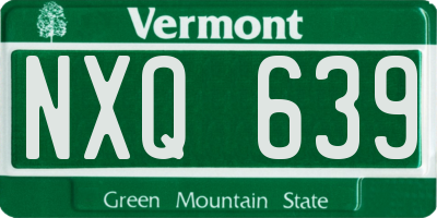 VT license plate NXQ639