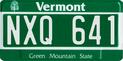 VT license plate NXQ641