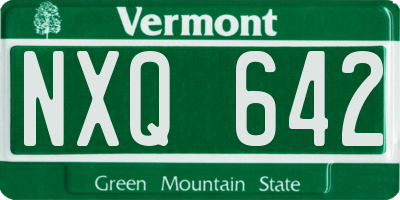 VT license plate NXQ642