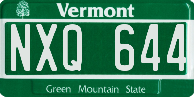 VT license plate NXQ644