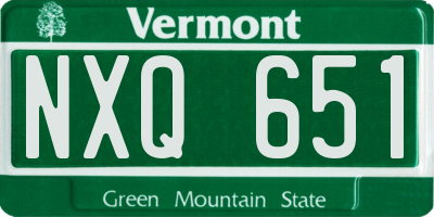 VT license plate NXQ651
