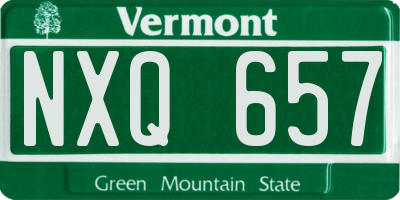 VT license plate NXQ657