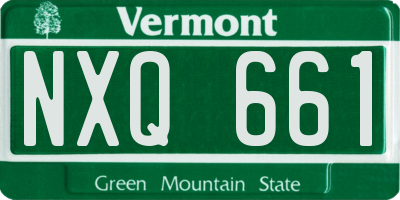 VT license plate NXQ661