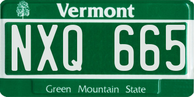 VT license plate NXQ665