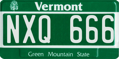 VT license plate NXQ666