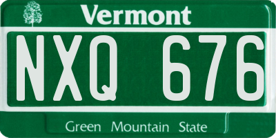 VT license plate NXQ676