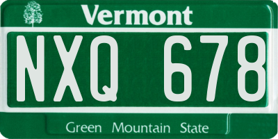 VT license plate NXQ678