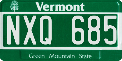 VT license plate NXQ685