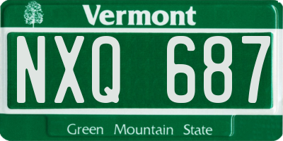VT license plate NXQ687