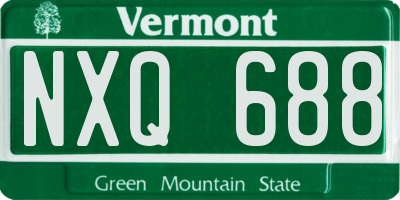 VT license plate NXQ688