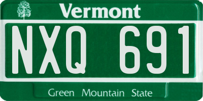 VT license plate NXQ691