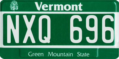 VT license plate NXQ696