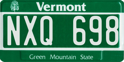 VT license plate NXQ698